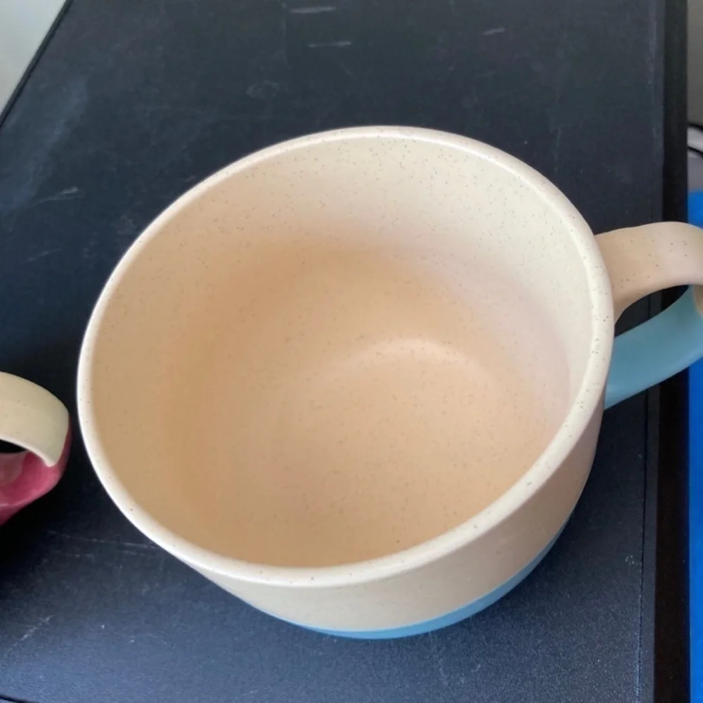 Ceramic Dipped Speckled Coffee Tea Mug Set Of Two